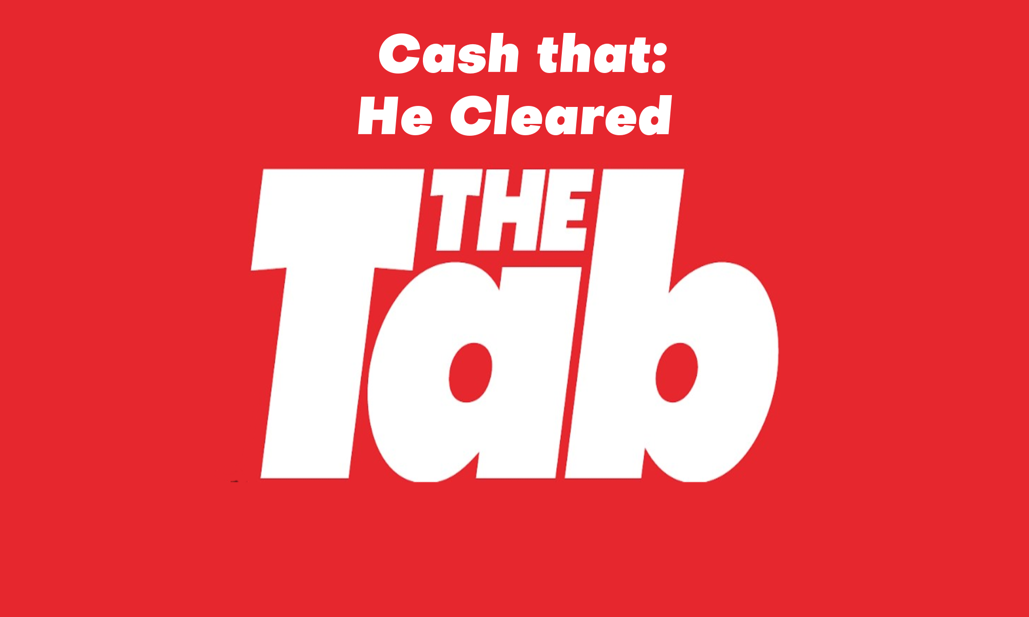 Sunday Sermon - Cash that: He Cleared the Tab
